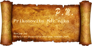 Prikosovits Mónika névjegykártya